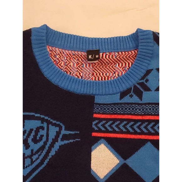 OKC Oklahoma City Thunder Ugly Christmas Sweater Mens Medium NBA Basketball 1c - Picture 5 of 9